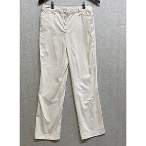 Talbots Pants Womens 4 Beige Chino Cotton Stretch Casual Pockets Ladies